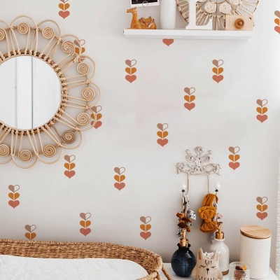 Boho Triple Hearts Wall Decals: Elegant Decor