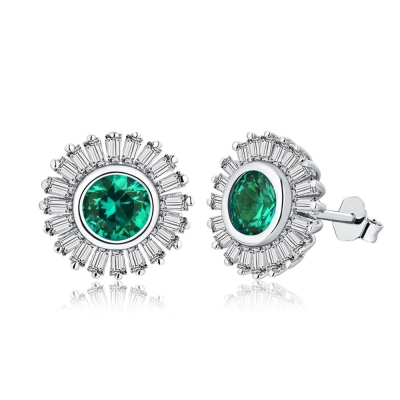 Emerald Diamond Gemstone Earrings &ndash; Exceptional Brilliance