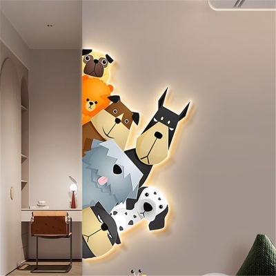 Animal Murals Led Wall Lamp With Plug Wire For Kids Room