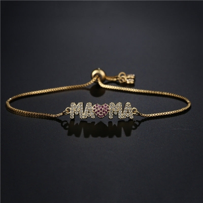 Mama Charm Bracelets For Mother Adjustable Chain