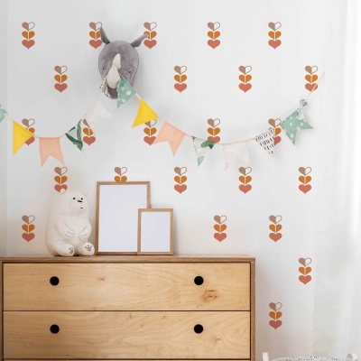 Boho Triple Hearts Wall Decals: Elegant Decor