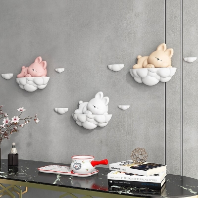 Rabbit on Clouds Three-dimensional Wall Decor for Kids Room