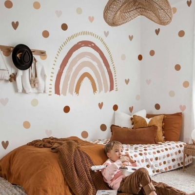Boho Rainbow Wall Decal: Vibrant Room Decor