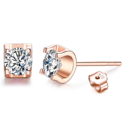 Rose Gold Moissanite Diamond Earring &ndash; Fashion Jewelry