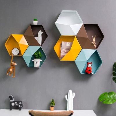 Hexagon Shape Wall Shelves: Creative Home D&eacute;cor