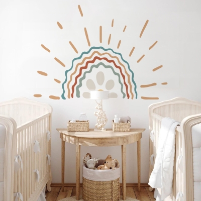 Rainbow Sun Pattern Wall Stickers