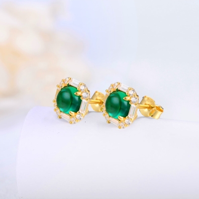 Emerald Moissanite Gemstone Earrings: Exquisite