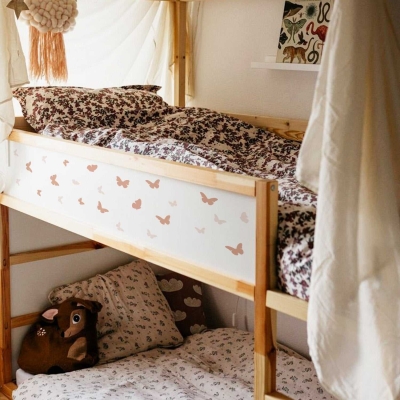 Pink Butterfly Boho Heart Stickers: Kids Wall Decal