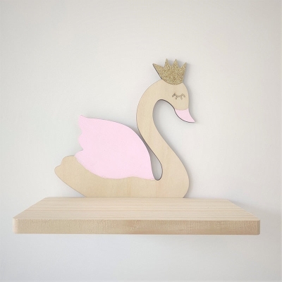 Bunny Rabbit Shape Wooden Wall Shelf