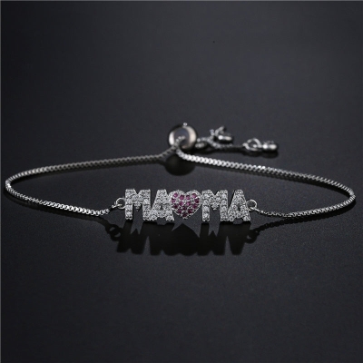 Mama Charm Bracelets For Mother Adjustable Chain