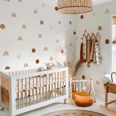 Polka Dot Boho Rainbow Wall Decal: Stylish D&eacute;cor