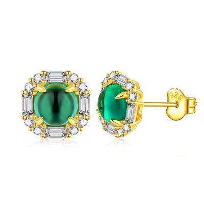 Emerald Moissanite Gemstone Earrings: Exquisite