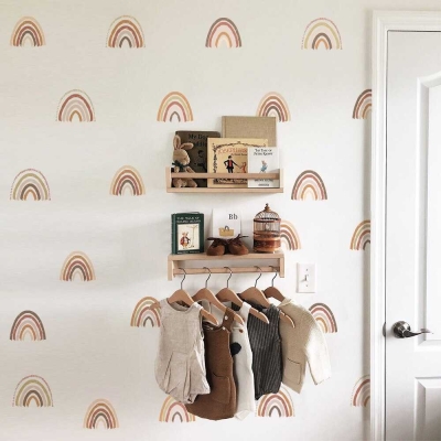 Polka Dot Boho Rainbow Wall Decal: Stylish D&eacute;cor