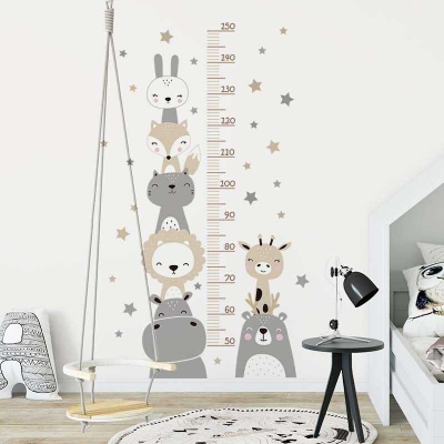 Animals Theme Height Ruler Decal | Measurement Chart