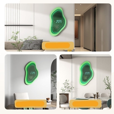 Light luxury electronic clock wall-mounted digital clock simple modern wall clock living room home fashion perpetual calendar