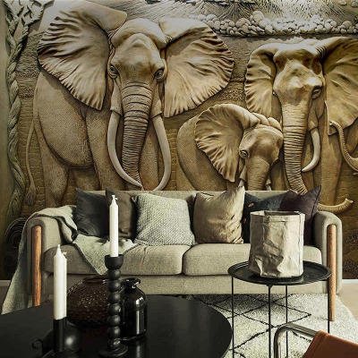 Elephants Engraved Wallpaper - Impressive Designs & Quality