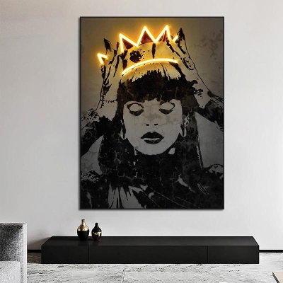 Famous Singer Posters Crown Woman Canvas Wall Art