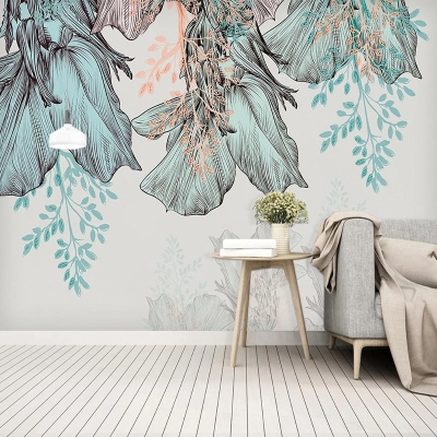 3D Leaves Design Theme: Tropical Wallpaper Murals