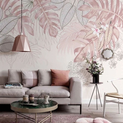 Tropical Plants Leaves Wallpaper: Vibrant Interiors