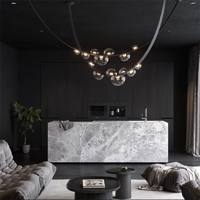 Creative LED Glass Ball Belt Chandelier Light