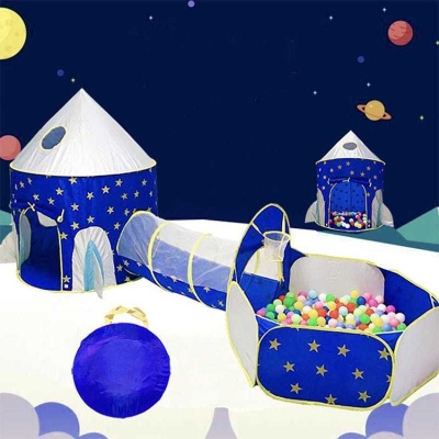 Kids Playpen Crawling Tunnel Play | Tent House Ball Pit Pool Tent 3 In 1 | Children Toy Ball Pool Ocean Ball Set
