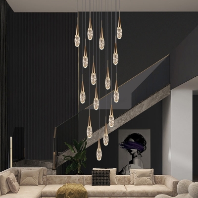 Crystal Cones Staircase Chandelier &ndash; Stunning Elegance