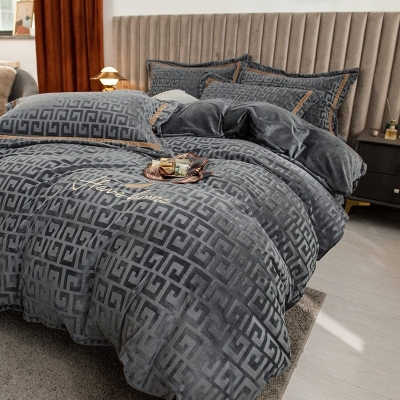 Luxury Winter Thick Milk Velvet Bedding Set Duvet Cover Pillowcase Set