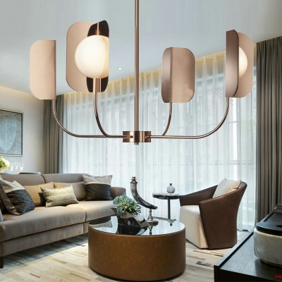 Metal Leaves Globe Chandelier - Stunning Lighting Fixture